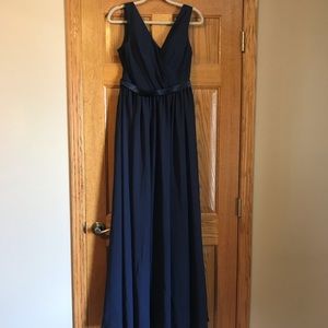Navy blue ballroom, bridesmaid, evening gown
